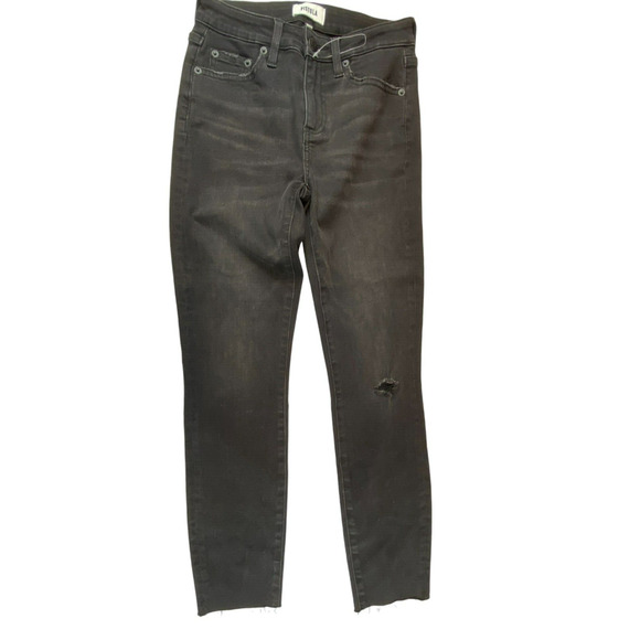 pistola Denim - Pistola Womens Audrey Mid Rise Skinny Jeans Size 26 Black Waist 13in 5in Hem